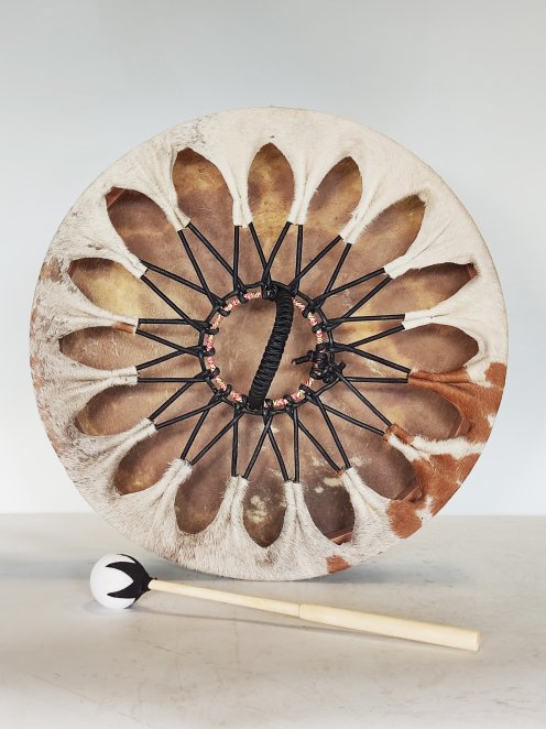Schamanentrommeln Kuhfell mit Haaren 18″