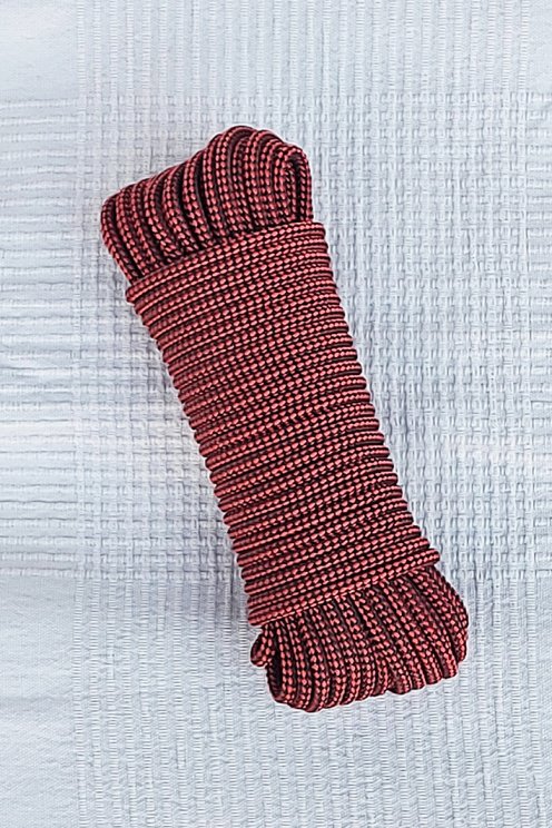 PES verstärktes Djembe Trommel Seil 5 mm Schachbrett Rot / Schwarz 20 m