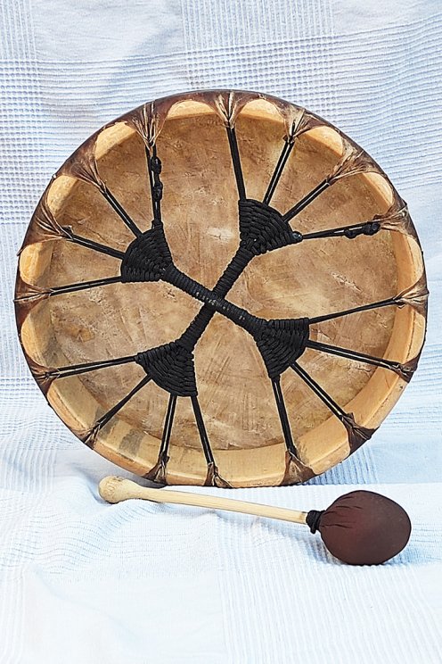 Schamanische Ritualtrommel (Schamanentrommel) mit Rothirschfell