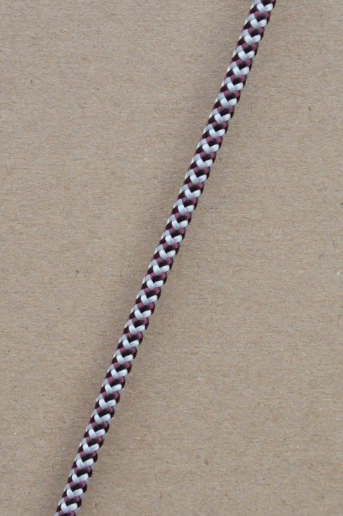 Ø5 mm Djembe Tau (Fischgräten, Bordeauxrot / grau , 100 m) - Seil für Djembe Trommel