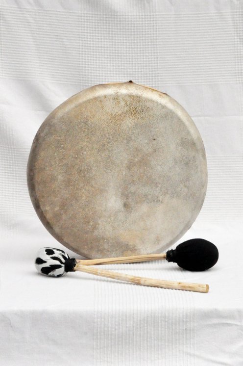 Schamanische Ritualtrommel (Schamanentrommel) mit Rothirschfell