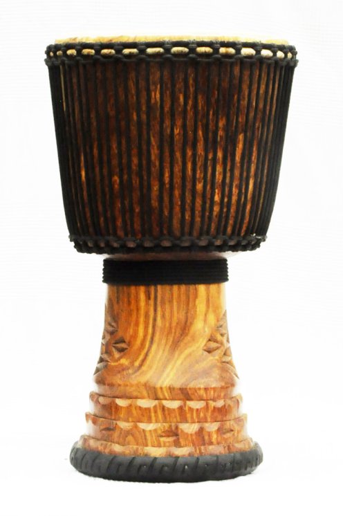 Djembe aus Guinea mit Kuhfell - Kalbfell, Rinderfell, Stierfell oberklasse Djembe Trommel