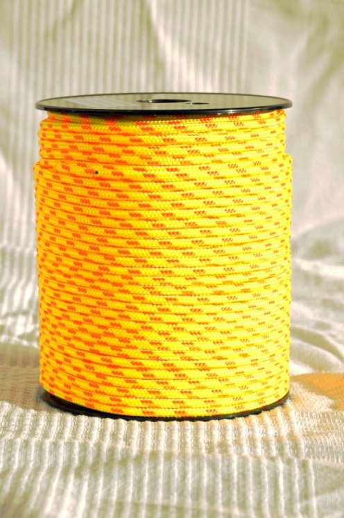 PES verstärktes Djembe Trommel Seil 4 mm Neongelb / Orange 100 m