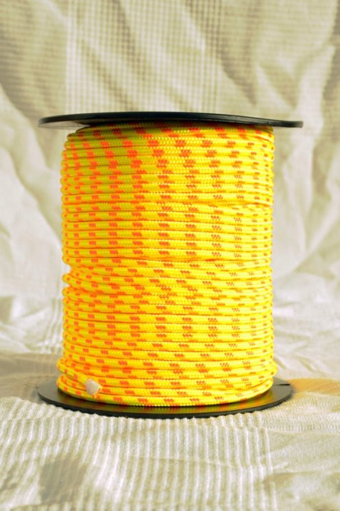 PES verstärktes Djembe-Tau 6 mm Neongelb / Orange 100 m