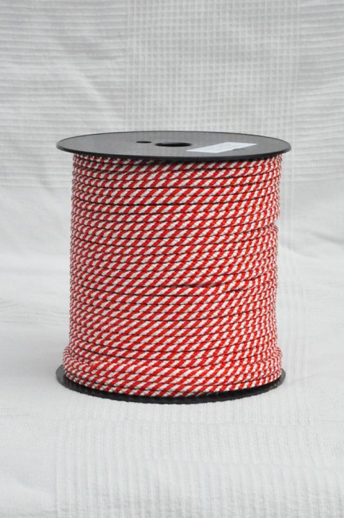 Ø5 mm Djembe Tau (Helix, rot / weiß, 100 m) - Seil für Djembe Trommel