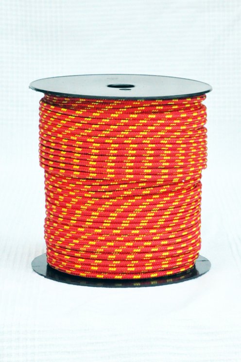 Ø5 mm Tau für Djembe Trommel (rot / Sonnenblumengelb, 100 m) - Djembe Seil 