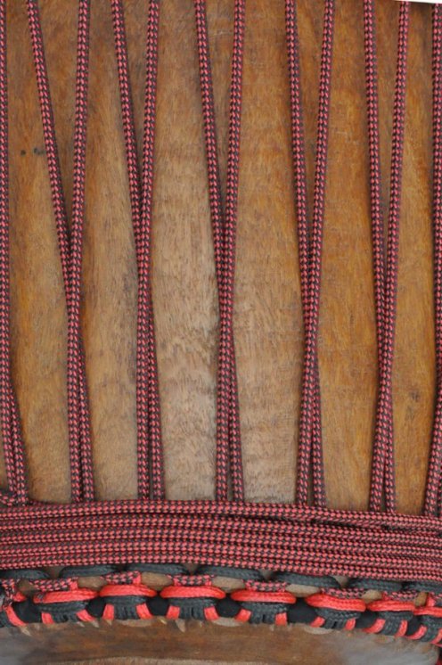 PES verstärktes Djembe Trommel Seil 5 mm Schachbrett Rot / Schwarz 100 m