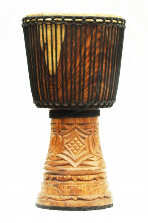 Djembe aus Guinea mit Kuhfell - Kalbfell, Rinderfell, Stierfell oberklasse Djembe Trommel
