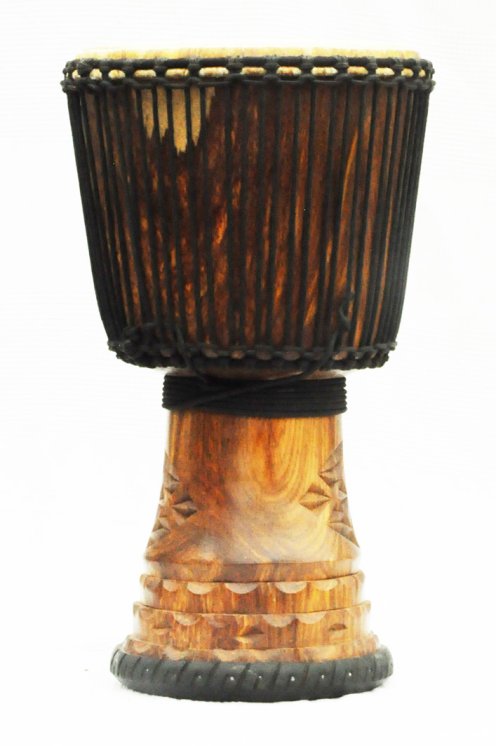 Djembe aus Guinea mit Kuhfell - Kalbfell, Rinderfell, Stierfell oberklasse Djembe Trommel