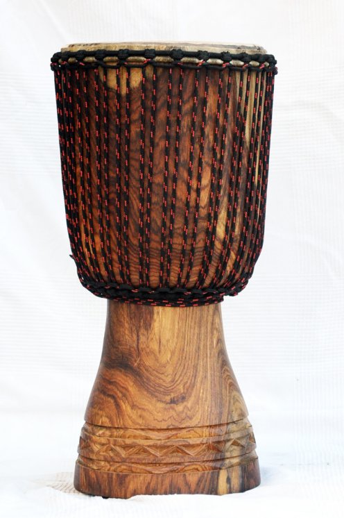 Profi Djembe mit Kuhfell - Große Rosenholz Top Djembe Trommel aus Mali
