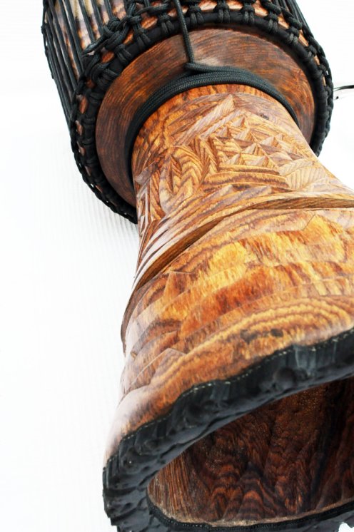 Djembe aus Guinea mit Kuhfell - Kalbfell, Rinderfell, Stierfell oberklasse Djembe Trommel