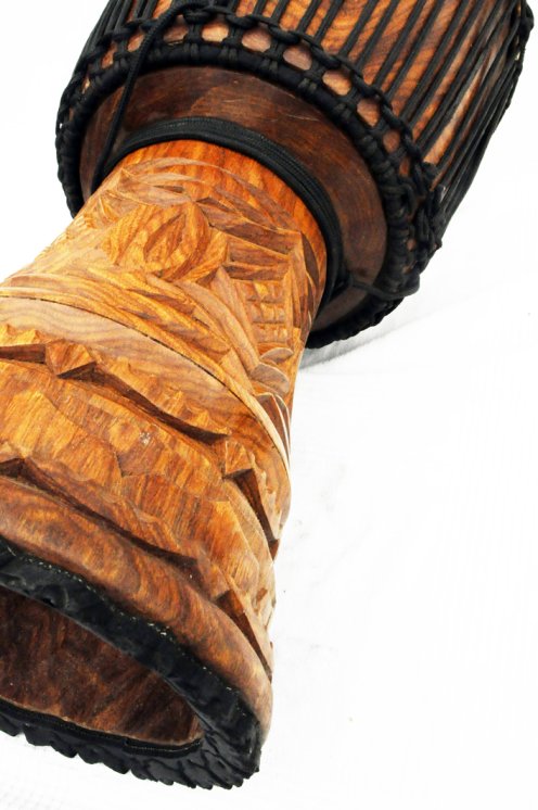 Djembe aus Guinea mit Kuhfell - Kalbfell, Rinderfell, Stierfell oberklasse Djembe Trommel