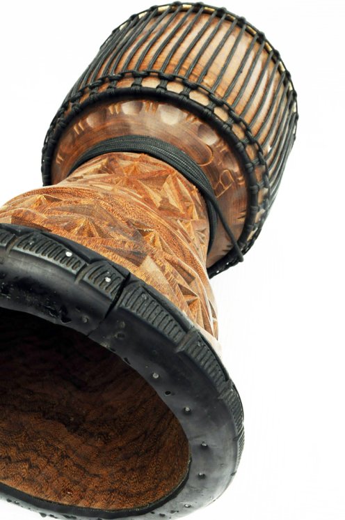 Djembe aus Guinea mit Kuhfell - Kalbfell, Rinderfell, Stierfell oberklasse Djembe Trommel