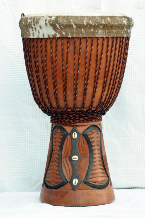 Profi Djembe kaufen - Große Lenke Djembe Trommel aus Guinea