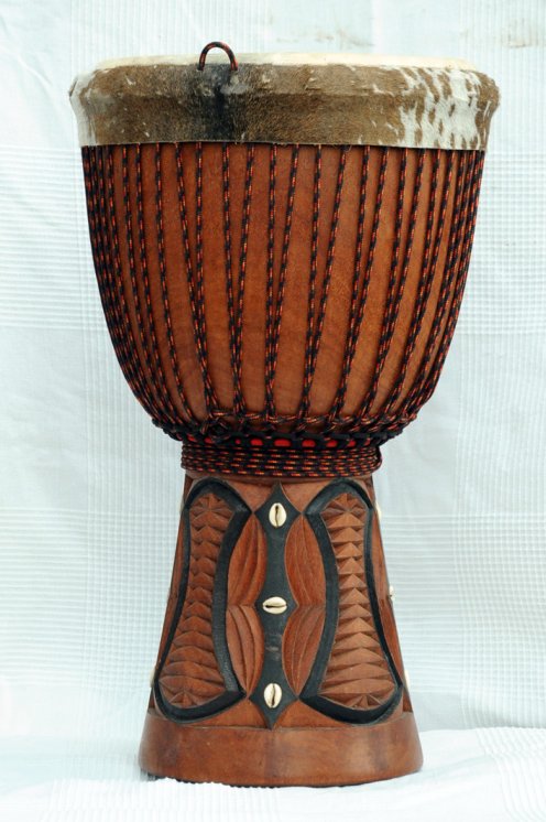 Profi Djembe kaufen - Große Lenke Djembe Trommel aus Guinea