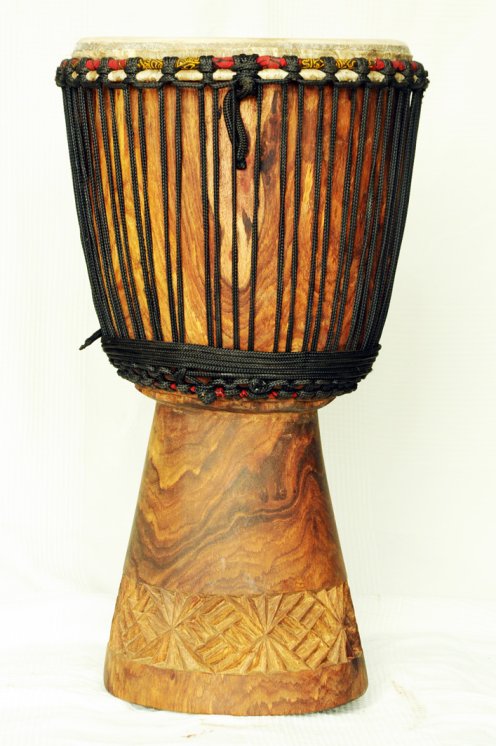 Djembe kaufen - Große Lenke Djembe trommel aus Rosenholz
