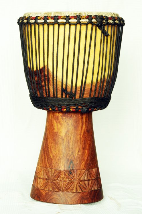 Djembe kaufen - Große Lenke Djembe trommel aus Rosenholz