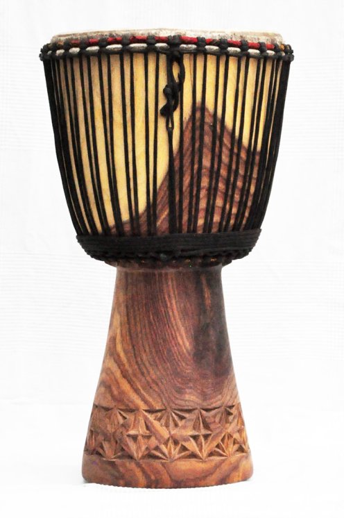 Djembe kaufen - Große Lenke Djembe trommel aus Rosenholz