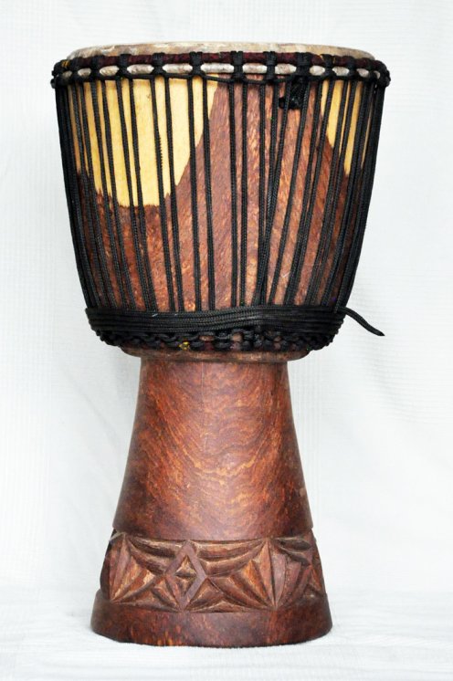 Djembe kaufen - Große Lenke Djembe trommel aus Rosenholz
