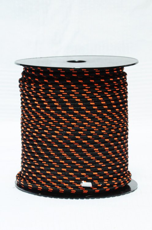 Ø5 mm schwarzes / neon-oranges vorgerecktes Tau für Djembe Trommel - Djembe Seil