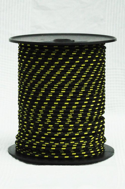 PES verstärktes Djembe-Tau 6 mm Schwarz / Neongelb 100 m