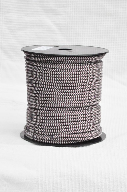 Ø5 mm Djembe Tau (Fischgräten, Bordeauxrot / grau , 100 m) - Seil für Djembe Trommel