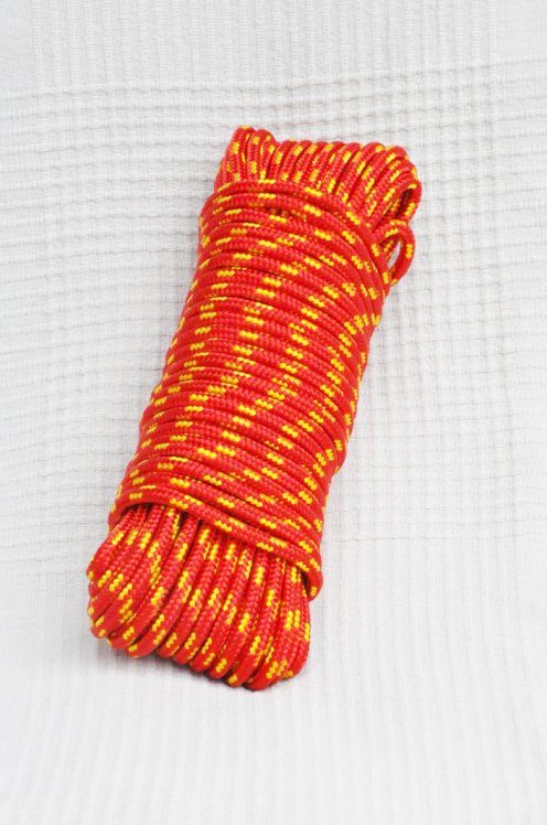 PES verstärktes Djembe Trommel Seil 5 mm Rot / Sonnenblumengelb 20 m