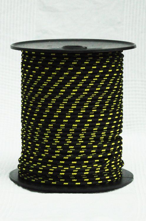 Ø6 mm schwarzes / neon-gelbes vorgerecktes Tau für Djembe Trommel - Djembe Seil