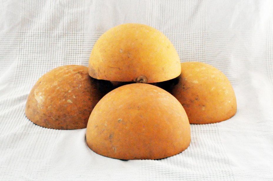 Ø15-16 cm Kalebasse Halbschale - Hemisphärischer Kürbis