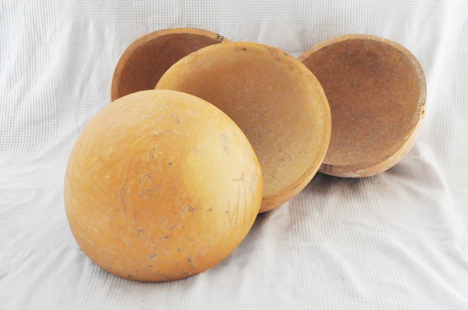 Ø33-34 cm Kalebasse Halbschale - Hemisphärischer Kürbis