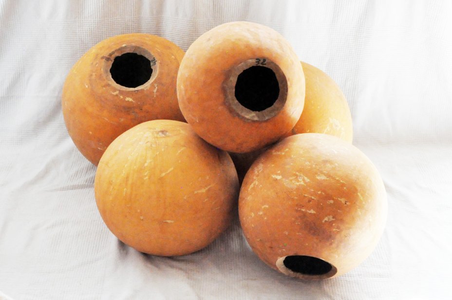 Ø31-32 cm runde Kalebasse - Kugelförmiger Kürbis