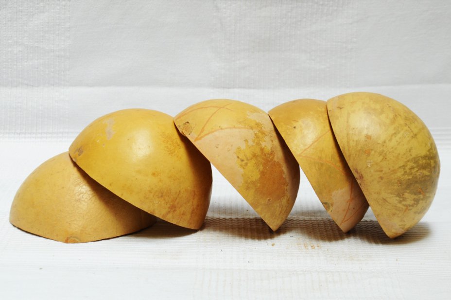 Ø13-14 cm Kalebasse Halbschale - Hemisphärischer Kürbis