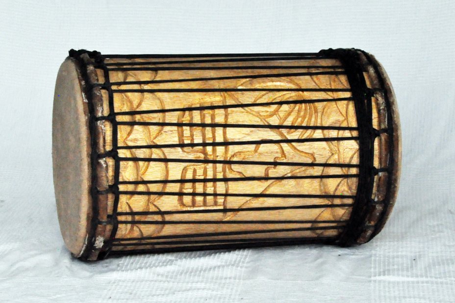 Dunun Basstrommeln - Kenkeni Dundun aus Guinea traditionnelle Aufbau 5325