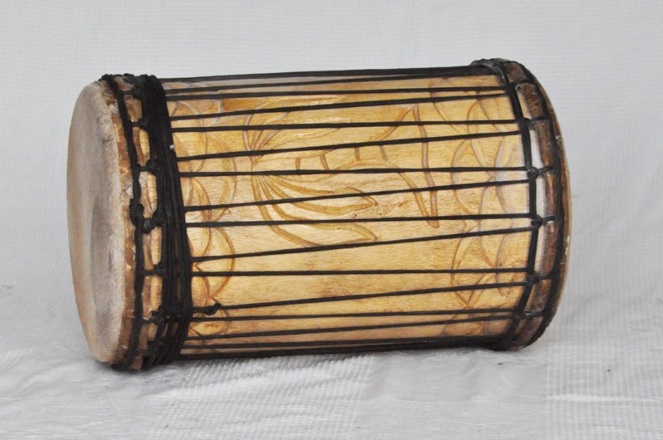 Dunun Basstrommeln - Kenkeni Dundun aus Guinea traditionnelle Aufbau 5325