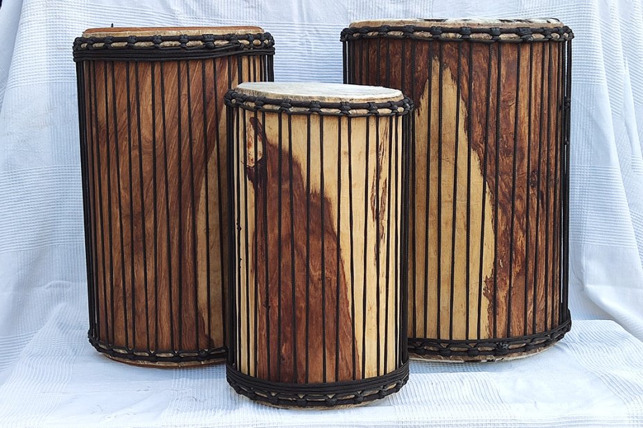 Palisander (Gueni) Dunun Basstrommelset aus Mali