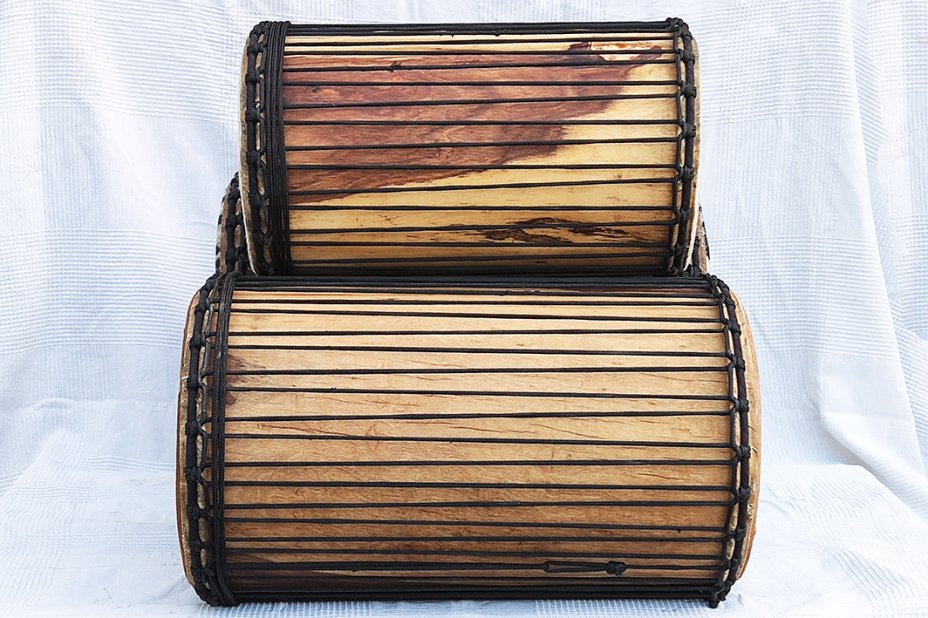 Palisander (Gueni) Dunun Basstrommelset aus Mali