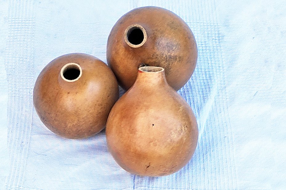 Ø15-16 cm ganze Kalebasse - Kugelförmiger Kürbis