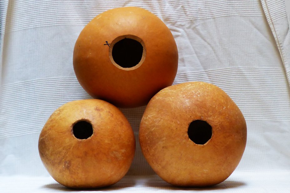 Ø17-18 cm runde Kalebasse - Kugelförmiger Kürbis