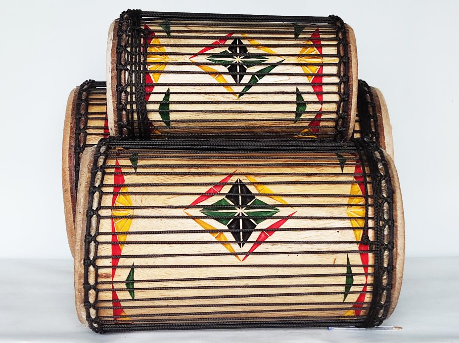 Dunun Basstrommeln Satz - Dundun Set aus Guinea