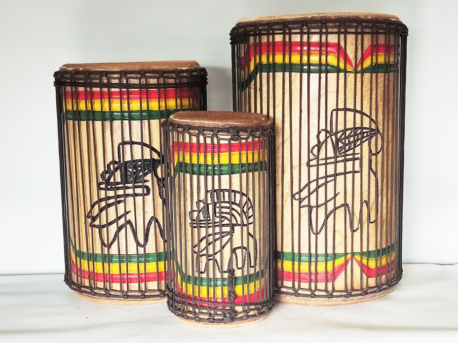 Dunun Basstrommeln Satz - Dundun Set aus Guinea 6659