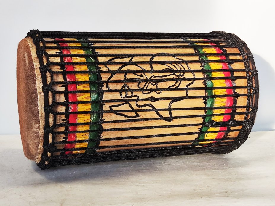 Dunun Basstrommeln - Kenkeni Dundun aus Guinea 4 Reifen Aufbau