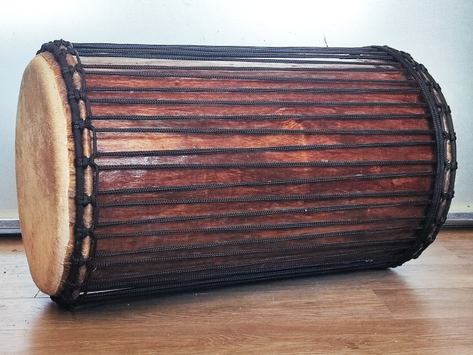 Dunun Basstrommeln - Sangban Dundun aus Guinea 4 Reifen Aufbau