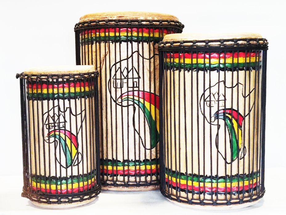 Dunun Basstrommeln Satz - Dundun Set aus Guinea