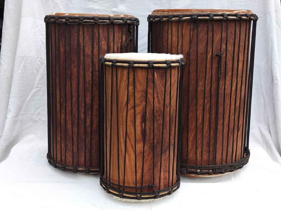 Palisander (Gueni) Dunun Basstrommelset aus Mali