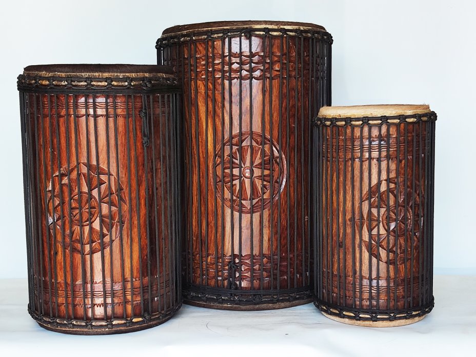 Dunun Basstrommeln Satz - Dundun Set aus Guinea