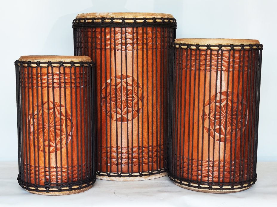 Dunun Basstrommeln Satz - Dundun Set aus Guinea