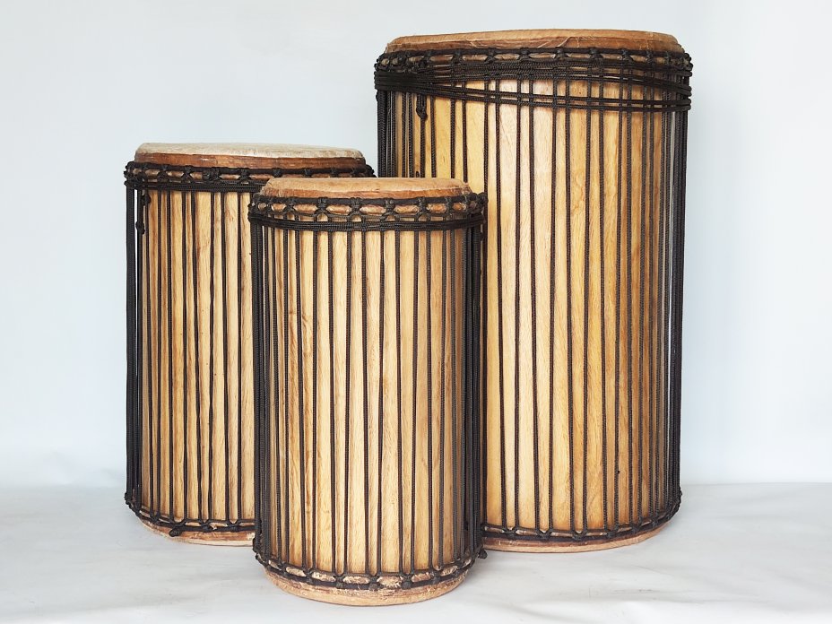 Dunun Basstrommeln Satz - Dundun Set aus Guinea 6616