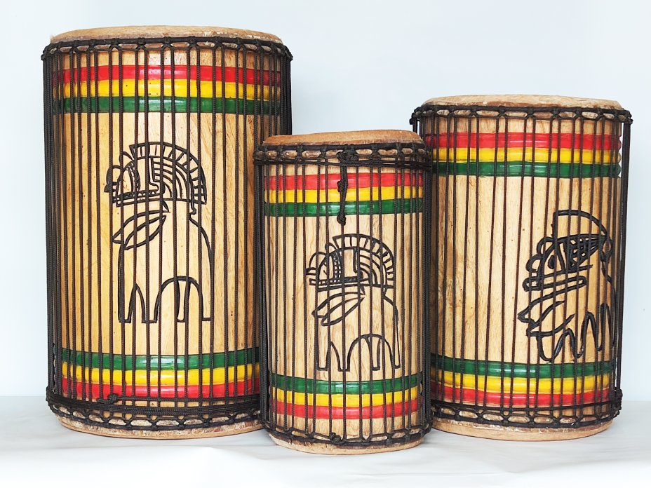 Dunun Basstrommeln Satz - Dundun Set aus Guinea