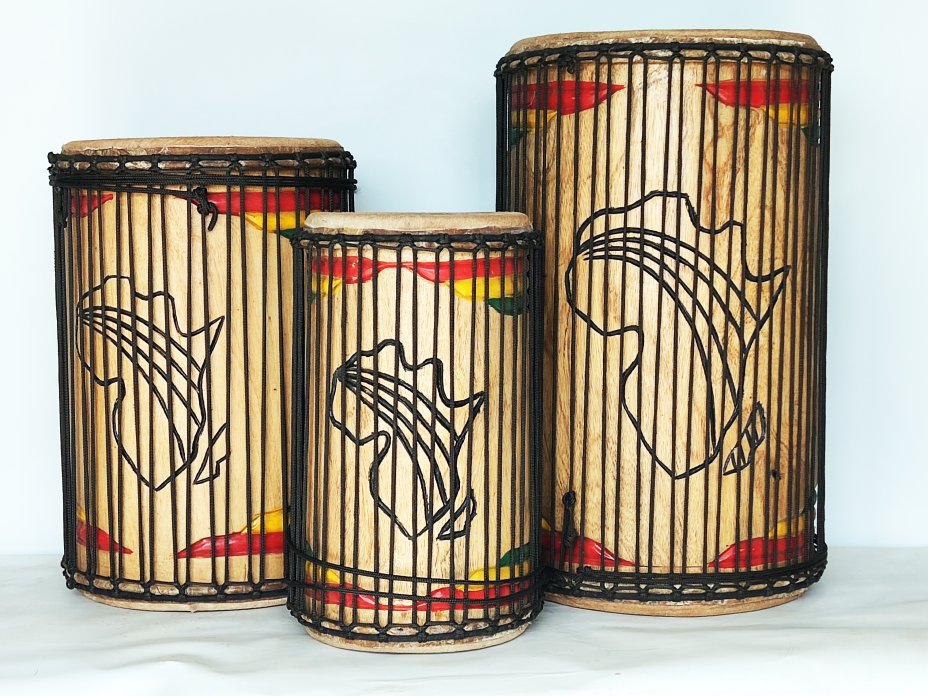 Dunun Basstrommeln Satz - Dundun Set aus Guinea