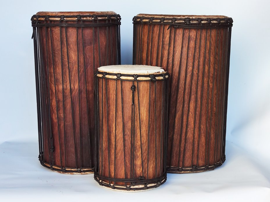 Palisander (Gueni) Dunun Basstrommelset aus Mali